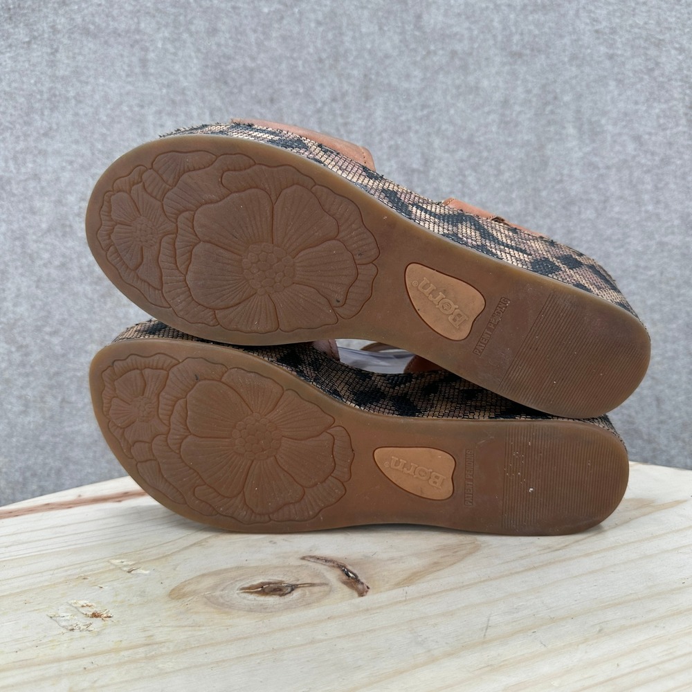 Born Dorrah Wedge Sandals 9 Tan Leather Geometric Platform Ankle Strap - Picture 10 of 11